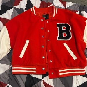 Red and White Varsity Jacket